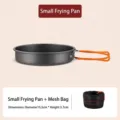 Small portable camping frying pan with folding handle and mesh bag, 15.5cm diameter - Small Frying Pan / Dark Gray