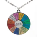 Colorful spinning wheel metal necklace pendant, novelty design decision maker jewelry gift. - A-447 1
