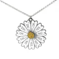Fun daisy enamel decision necklace, silver chain alloy spinner jewelry for daily wear. - A-447 Gunmetal