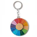 Rainbow movie genre decision wheel metal keychain, creative rotating keyring fashion gift. - G-590 1