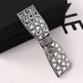 Elegante pinza de pelo con lazo de diamantes de imitacion, pasador brillante para mujeres. - Pinza Triangular de Strass Completo (A-9-6-8) / Base Blanca con Strass Blanco