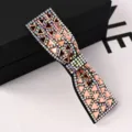 Sparkling rhinestone bow hair clip for women, elegant crystal spring hair barrette. - Triangle Full Rhinestone Hair Clip (A-9-6-8) / Champagne Base with AB Rhinestone