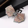 Pince à cheveux nœud strass cristal scintillant pour femme accessoire élégant chic. - Style Verre en Cristal de Papillon / Champagne et AB