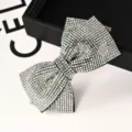 Pince à Cheveux Noeud Strass Scintillant Barrette Cristaux Élégante Accessoire Cheveux - Style Croisé Moyen / Dégradé Strass Blanc et AB