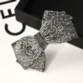 Pince a cheveux noeud strass noir barrette cristal scintillante accessoire elegant - Style Croisé Moyen / Dégradé Gris Minéral