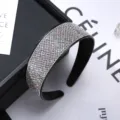 Serre-tête large étincelant en strass noir cristal brillant accessoire cheveux élégant - Diamant Blanc + Strass AB