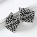 Barrette noeud papillon strass noir cristal pince cheveux élégante accessoire brillant femme - Style Verre en Cristal de Papillon / Noir avec Strass Blanc