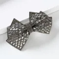 Élégant pince à cheveux nœud strass brillant barrette cristal pour femmes accessoires. - Style Verre en Cristal de Papillon / Gris et Gris Transparent