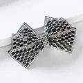Pince à cheveux nœud strass noir, barrette cheveux cristal scintillante pour femmes. - Style Verre en Cristal de Papillon / Noir et AB