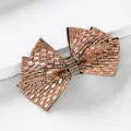 Pince à cheveux nœud strass scintillants, barrette élégante en cristal pour coiffure. - Style Verre en Cristal de Papillon / Verre Champagne Strass Champagne