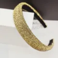 Gouden strass brede haarband sprankelende kristzen haarring elegante antislip haaraccessoire - Lichtgele Zirkonia