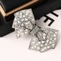 Glitzernde Kristall Schleife Haarklammer für Damen, elegante Strass Haarspange. - Schmetterling Dreieckglas Weiß