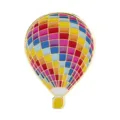 Detailed macro view of colorful enamel hot air balloon brooch badge with golden finish - Hot Air Balloon Style (D-969)