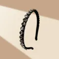 Prachtige zwarte strass haarband, sprankelende luxe haarhoepel voor dames en meisjes dagelijks gebruik. - Grijs