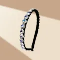 Elegante zwarte kristallen strass haarband glinsterende haaraccessoire voor dames feestelijk - AB Iriserend