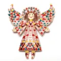 Cute colorful enamel angel brooch alloy girl badge creative fashion jewelry gift pin. - Yellow Orange