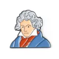 Beethoven geëmailleerde broche creatieve cartoon componist badge voor rugzak kleding - Ludwig van Beethoven