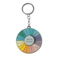 Fun rainbow spinning wheel keychain for indecisive food lovers, metal alloy pendant. - D-297 What to Eat