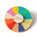 Fun enamel spinning wheel pin, decision maker badge, creative metal alloy accessory. - D-297 Now I'm Going to Gold