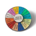 Colorful Metal Decision Wheel Keychain Fun Rotating Rainbow Spinner Pendant Gift Idea - D-297 Now I'm Going to Gunmetal