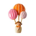 Cute cartoon hot air balloon brooch enamel pin for women lovely girl suit jacket bag accessories - Pink