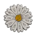 Fun daisy flower alloy necklace and keychain with yes no fortune teller design for daily wear. - D-297 Chrysanthemum Gunmetal