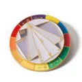 Alloy color wheel rotatable pendant necklace, creative rainbow badge keychain accessory. - D-405 3