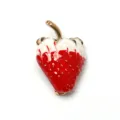Creative strawberry brooch enamel red white sweet fruit pin stylish metal jewelry accessory - Half-Ripe Strawberry Style (D-1290)
