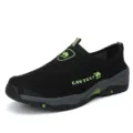 Zapatos de senderismo de malla para hombre transpirables ligeros zapatillas casual - 39 / Negro