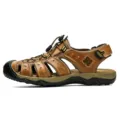 Sandali da Trekking all'Aperto da Uomo con Punta Chiusa Antiscivolo Scarpe da Acqua - 38 / marrone chiaro