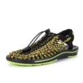 Sandalias Casuales Trenzadas Unisex De Verano Punta Cerrada Zapatos De Playa Ligeros Y Cómodos - Negro Verde