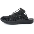 Sandali da acqua outdoor intrecciati neri, comode scarpe da spiaggia traspiranti con cordino. - 35 / Nero