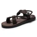 Sandali da esterno uomo tempo libero estate spiaggia scarpe basse cinturino marrone - 36 / Marrone