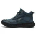 Blaue Herren High-Top Freizeistiefel aus Leder, bequeme Outdoor-Stiefel mit robuster Sohle. - Blau