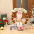 Christmas decorative wreath with cute gnome doll festive hanging ornament for home decor - Santa Claus