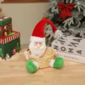 Weihnachtsmann Plueschfigur im Bambus Korb Tischdekoration Festliche Deko Geschenk - Weihnachtsmannform