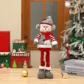 Weihnachten teleskopisch Schneemann Puppe Plüschtier Feiertag Dekoration Desktop Ornament - Schneemann