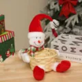 Weihnachten Schneemann Plüschtier mit geflochtenem Korb Tischdekoration Festtagsornament - Schneemann