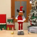 Weihnachten teleskopierbar Rentier Plueschpuppe rote Strickmuetze Urlaubsdekoration Variante - Hirsch