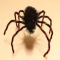Halloween plush black red spider decoration prop for haunted house party and holiday display - Spider Brooch