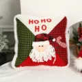 Christmas Patchwork Throw Pillow Santa Claus Square Cushion Cover Festive Home Decor - Santa Claus