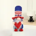 Patriotic American Independence Day Gnome plush doll with star stripe hat and heart decor. - Heart Santa