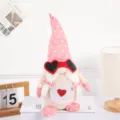 Valentine Gnome plush toy with heart sunglasses holiday decoration gift home indoor decor - Pink
