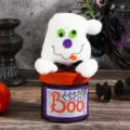 Halloween ghost gift box candy storage container cute desktop decorative ornament for party - Round White Ghost