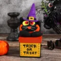 Halloween creative gift box cute black cat witch hat ornament candy storage box decor - Square Black Cat