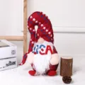 Red USA Independence Day gnome plush doll variant with star hat and decorative beard. - Red