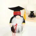 Peluche Nain de Graduation avec Chapeau de Docteur Diplôme Cadeau Décoration Noir - Noir