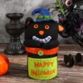Halloween creative black cat gift box desktop decoration funny candy storage box. - Round Black Ghost