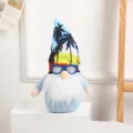Summer beach gnome plush doll with palm tree hat and sunglasses for tropical party decor. - Glasses Style
