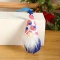 Patriotic American Independence Day gnome plush hanging ornament with star and heart hat design. - 5*20 / White Beard Small Heart